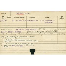 CAROLAN, Brian (Short Course - Dairy)