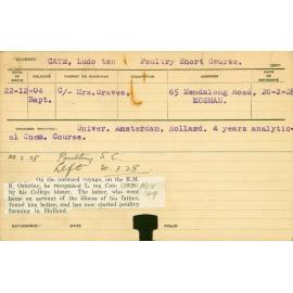 CATE, Ludo ten (Short Course - Poultry)