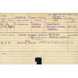 CHADWICK, Thomas Arnold (Certificate - Poultry)