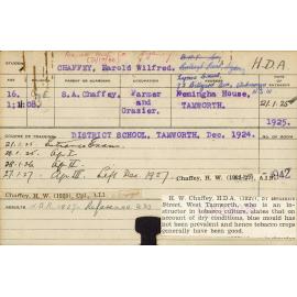 CHAFFEY, Harold Wilfred (Hawkesbury Diploma of Agriculture (HDA))