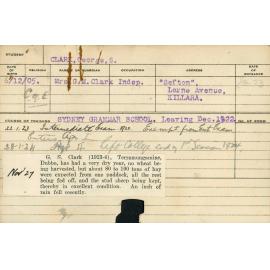 CLARK, George S (Hawkesbury Diploma of Agriculture (HDA))