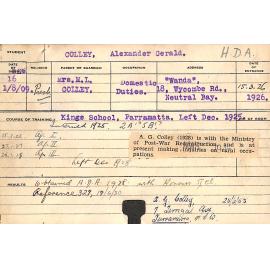 COLLEY, Alexander Gerald (Hawkesbury Diploma of Agriculture (HDA))