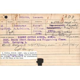 COLLINS, Leonard (Hawkesbury Diploma in Dairy (HDD))