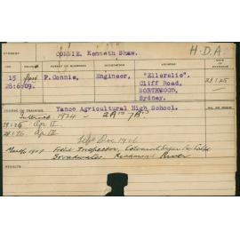 CONNIE, Kenneth Shaw (Hawkesbury Diploma of Agriculture (HDA))