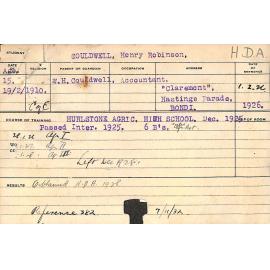 COULDWELL, Henry Robinson (Hawkesbury Diploma of Agriculture (HDA))