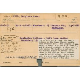 CULL, Douglass Owen (Hawkesbury Diploma of Agriculture (HDA))