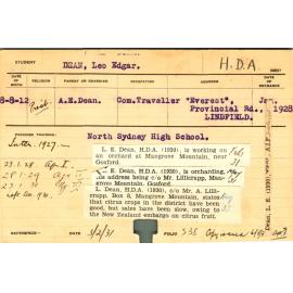 DEAN, Leo Edgar (Hawkesbury Diploma of Agriculture (HDA))