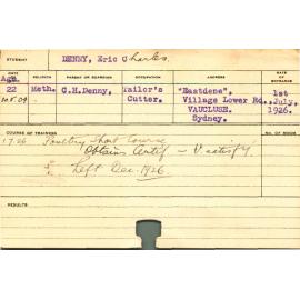 DENNY, Eric Charles (Short Course - Poultry)