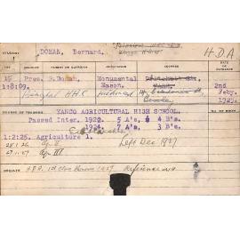 DOMAN, Bernard (Hawkesbury Diploma of Agriculture (HDA))