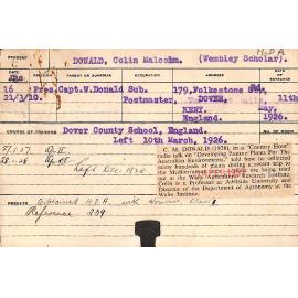 DONALD, Colin Malcolm (Hawkesbury Diploma in Agriculture (HDA))