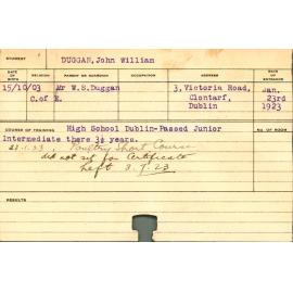 DUGGAN, John Williams (Short Course - Poultry)