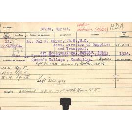 DWYER, Ernest (Hawkesbury Diploma of Agriculture (HDA))