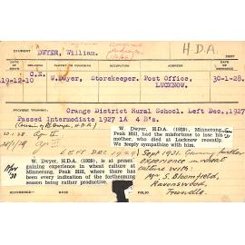 DWYER, William (Hawkesbury Diploma of Agriculture (HDA))