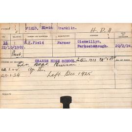 FIELD, Elwin Franklin (Hawkesbury Diploma of Agriculture (HDA) (Honours))