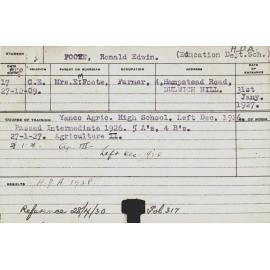 FOOTE, Ronald Edwin (Hawkesbury Diploma of Agriculture (HDA))