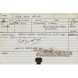 GALE, Colin Charles (Short Course - Piggery)