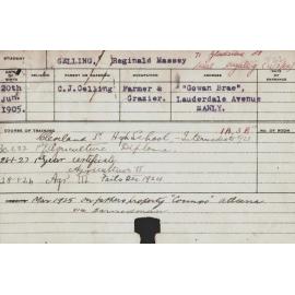 GELLING, Reginald Massey (Hawkesbury Diploma of Agriculture (HDA))