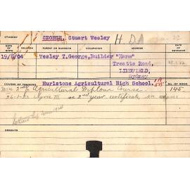 GEORGE, Stuart Wesley (Hawkesbury Diploma of Agriculture (HDA) (Honours))