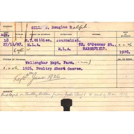 GILLIES, Douglas Ralph (Short Course - Poultry)