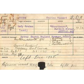 GRAHAM, Charles Richard (Practical Course - General/ Hawkesbury Diploma of Agriculture (HDA))