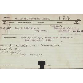 GULLIVER, Geoffrey Grant (Hawkesbury Diploma of Agriculture (HDA))