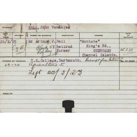 HALL, John Venables (Hawkesbury Diploma of Agriculture (HDA))