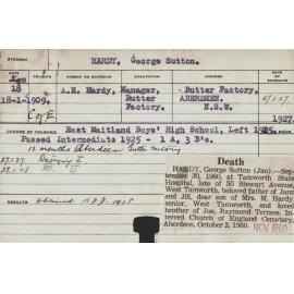 HARDY, George Sutton (Hawkesbury Diploma in Dairy (HDD))