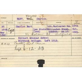 HART, Yealand Charles (Short Course - Poultry)