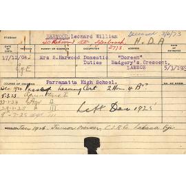 HARWOOD, Leonard William (Hawkesbury Diploma of Agriculture (HDA))