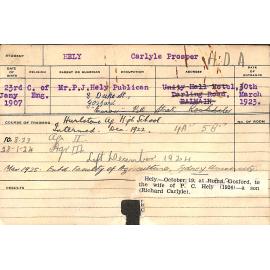 HELY, Carlyle Prosper (Hawkesbury Diploma of Agriculture (HDA))