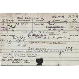 HILL, Gordon Stanley (Hawkesbury Diploma of Agriculture (HDA))