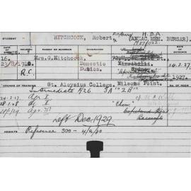 HITCHCOCK, Robert Fitzhenry (Hawkesbury Diploma of Agriculture (HDA))