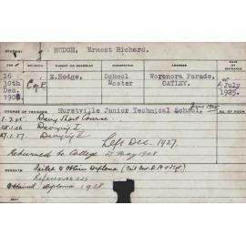 HODGE, Ernest Richard (Hawkesbury Diploma in Dairy (HDD))