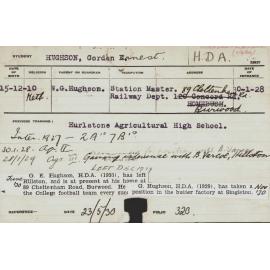 HUGHSON, Gordon Ernest (Hawkesbury Diploma of Agriculture (HDA))