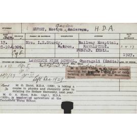 HURST, Mostyn Gaston Anderson (Hawkesbury Diploma of Agriculture (HDA))