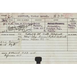 IBBOTSON, Victor Lionel (Hawkesbury Diploma in Dairy (HDD))
