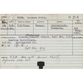 KEAM, Leonard Noble (Hawkesbury Diploma of Agriculture (HDA))