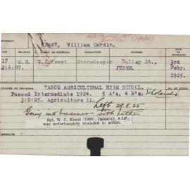 KEAST, William Cardin (Hawkesbury Diploma of Agriculture (HDA))