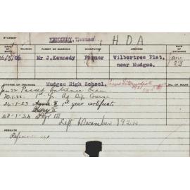 KENNEDY, Thomas (Hawkesbury Diploma of Agriculture (HDA))