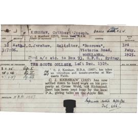 KERSHAW, Cuthbert Joseph (Hawkesbury Diploma of Agriculture (HDA))