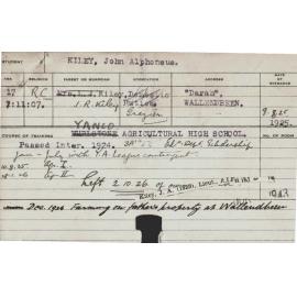 KILEY, John Alphonsus (Hawkesbury Diploma of Agriculture (HDA))