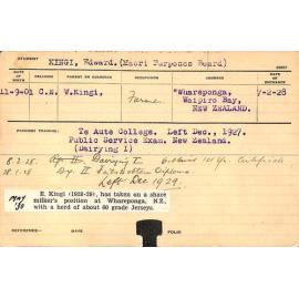 KINGI, Edward (Dairying)