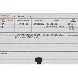 KITAMURA, TE (Course Not Identified)