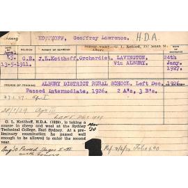 KOTTHOFF, Geoffrey Lawrence (Hawkesbury Diploma of Agriculture (HDA))