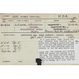 LADD, Norman Charles (Hawkesbury Diploma of Agriculture (HDA))