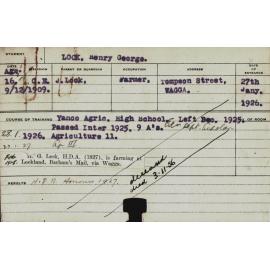 LOCK, Henry George (Hawkesbury Diploma of Agriculture (HDA))