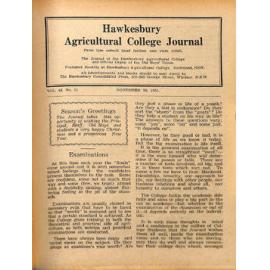 Hawkesbury Agricultural College Journal (Vol.48, No.11) November, 1951