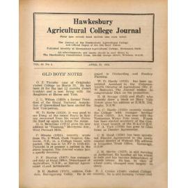 Hawkesbury Agricultural College Journal (Vol.49, No.4) April, 1952