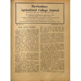 Hawkesbury Agricultural College Journal (Vol.50, No.9) September, 1953
