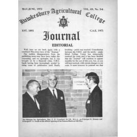 Hawkesbury Agricultural College Journal (Vol.69, No.5-6) May) June, 1972